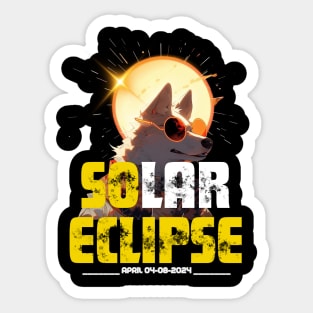 Solar Eclipse Dog 04 08 2024 Sticker